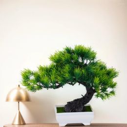 Decorative Flowers Green Artificial Plants Bonsai Small Tree Grass Flower Potted Halloween Hause Decoration Wedding Home Office Decor