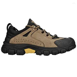 Casual Shoes Trendy Genuine Leather Hiking Men Natural Professional Hunting Sneakers Outdoor Mountain Climbing Camping Non-Slip Size 46