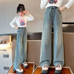 Teen Girls Jeans Cotton Denim Hip Hop Slack Bottom Joggers Streetwear Kids Skinny Blue Pants Hombre Harem Trousers For Children
