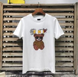 Spring/Summer fashion trend brand round neck short sleeve T-shirt New Bear with letter printing craft casual men's and women's T-shirts