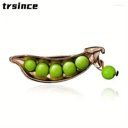 Brooches Green Fresh Cute Realistic Pea Brooch Pin Women's Sweater Jacket Accessories Plant Vegetable Badge