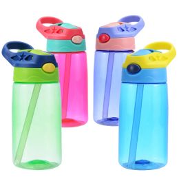 450ml Plastic Kids Water Bottle Sippy cup BPA Free Leak Proof Wide Mouth Bottle with Flip Lid Leak and Spill Proof Bottles ZZ