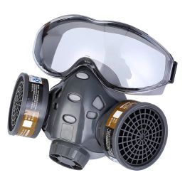 Gas Mask With Philtres Actived Carbon Safety Goggles Protective Mask For Spray Paint Pesticide Decoration Formaldehyde Respirator