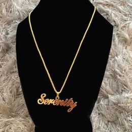 Box Chain Custom Jewelry Personalized Name Pendant Necklace Handmade Detachable Cursive Nameplate Choker Women Men Christmas 240520