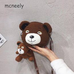 Bag Creative Bear Doll Plush Cute Cartoon Shoulder Girl Brown Messenger