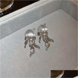 Stud Fashion Jewelry S925 Sier Post Earrings For Women Cool Frosted Jellyfish Drop Delivery Dhgarden Dhnmj
