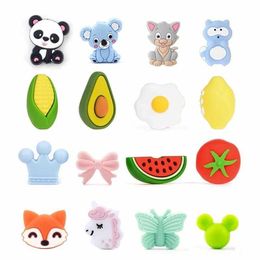 Teethers Toys LOFCA animal beads silicone tooth necklace without bisphenol A leaf beads baby teeth elephant head tooth toy fox accessories S52112