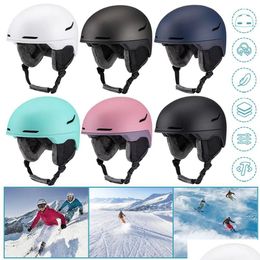 Ski Helmets Winter Skiing Helmet Windproof Snowboard With Goggles Motorcycle Skateboard Sport Accessories 231 Drop Delivery Sports Out Ot5Kf