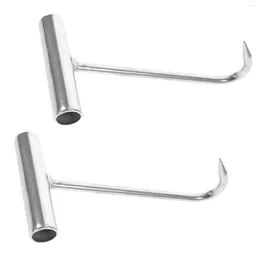 Kitchen Storage 2 Pcs Hangers T-hook Pork Manhole Meat Butcher Stainless Steel Hooks For Butchering Processing