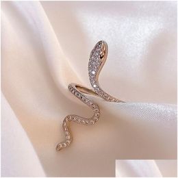 Band Rings Fashion Jewellery Knuckle Snake Ring For Women Opening Adjustable Drop Delivery Dhgarden Dhjxn