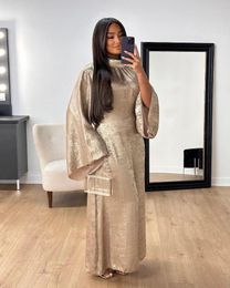 Ethnic Clothing Ramadan Flare Sleeve Satin Abaya Dubai Luxury Islam Muslim Kaftan Dresses Kebaya Abayas For Women Robe Musulmane Femme