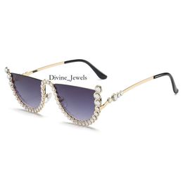 Designer Sunglasses For Woman Luxury Sunglasses Cross Border New Diamond Sunglasses Box Hip Hop Jump Di Sunglasses Little Red Book Men's And Women's Glasses 874