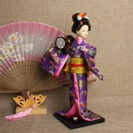 Japanese Kawaii Play Flute Geisha Figurines Dolls Lovely Kimono Dolls with Beautiful Kimono Birthday Gift Sushi mold Bento 1-28