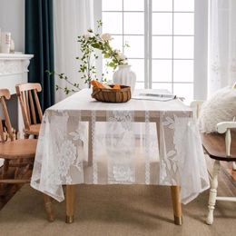 Table Cloth White Lace Tablecloth Romantic Hollow Floral Wedding Decorative Cover Rectangle Home Coffee Tables Customised