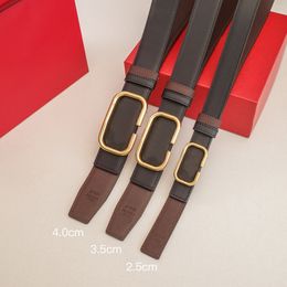 Reversible Designer Belt For Man Woman Unisex Belts With Gold Smooth Buckle Waistband Cowhide Leather 2.5cm 3.5cm 4.0cm