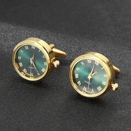 Mens Luxury Watches Cufflinks Classic French Business Fashion Rotating Clock Gold Colour Cuff Link Anniversary Gifts 240520