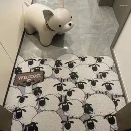 Carpets Silk Circle Cartoon Floor Mat Entry Door Foot Porch Can Be Cut And Washable Non-slip Carpet