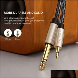 Computer Cables Connectors 3.5Mm To 6.35Mm Adapter Aux For Mixer Amplifier Cd Player Speaker Gold Plated 3.5 Jack 6.5 Male O Drop Deli Otmdx
