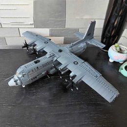 Aircraft Modle High Tech MOC Brick 06023 AC130 Air Gunship Fighter Military Battlefield Series Tightly Assembled Toy Blocks for Boys Christmas Gift s2452089