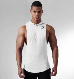 Mens Compression Muscle Casual Hooded Vest Men Cotton Sports Fitness Vest Gym Vest Fitness Sleeveless T-shirt Sportswear3380225