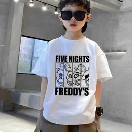 T-shirts Five Night At Freddys T-shirts Number Kids Birthday Party Wear Tops FNAF Childrens Clothing Pure Cotton Boys Girls Clothes Tee Y240521