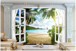 Wallpapers Custom Po Wallpaper For Walls 3 D Wall Murals Seascape Tree Mural Seagull 3D TV Background Paper Decor