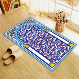 Muslim Prayer Flannel Carpet Room Mat Square Removable Kitchen Bathroom Floor Washable Carpet Mat Bedroom Furry Carpet Tapis