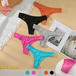 Women's Panties Cotton Sexy Solid Color Thong Low Waisted Underwear Elastic Comfortable Lingerie Summer Cool Fashion Girl