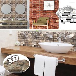 Wall Stickers 3D PVC Paper Brick Stone Wallpaper DIY Rustic Effect Self Adhesive House Decoration Home Decor Sticker Living Room