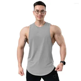 Men's Tank Tops Solid Colour Sports Vest Breathable Training Sleeveless Muscle Running Slim Fit Elastic Summer