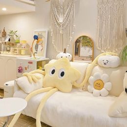 160cm Giant Long-legged Star Plush Pillow Cute Pink Flower Sofa Stuffed Cushion Birthday Gift 240520