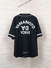 Y3 Men's Shirts Summer Fashion Embroidered y3 short-sleeved baseball uniform Shirts Luxury Brand Male Oversized Shirt Jackets Streetwear Casual Shirt for Men S-XL