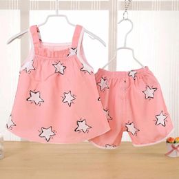 Clothing Sets Summer Baby Girls Clothes Set Cotton Sleeveless Shorts 2pcs Infant Sunsuit Backless Outfit Toddler