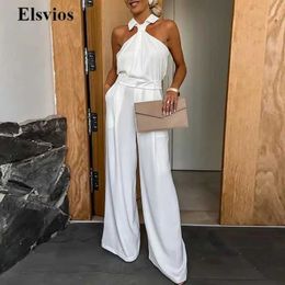 Women's Jumpsuits Rompers Fashion Slim Cold Shoulder Party Jumpsuit High Street Lapel Collar Office Pockets Overall Sexy Elegant Women High Waist Romper Y240521