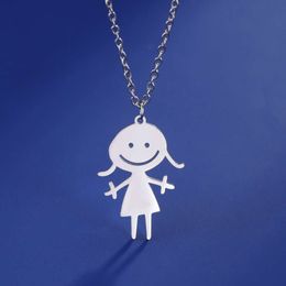 Braided Girl Necklace For Women Girls New Sweet Stainless Steel Necklaces Jewellery Fashion Daughter Children Birthday Gift