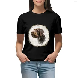 Women's Polos German Wirehaired Pointer's Thoughts T-shirt Summer Tops Female Clothing Workout Shirts For Women
