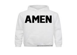 Men039s Hoodies Sweatshirts Christian AMEN Printed Sweatshirt For Man Woman Winter Costume Long Sleeve Jesus Hoodie Geek Blus5719570