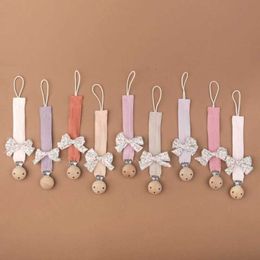 Pacifier Holders Clips# Baby pacifier clip chain pendant soft bow decoration pacifier clip bracket strap newborn decoration d240522