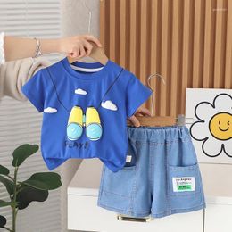 Clothing Sets Toddler Boutique Outfits 2024 Summer Infant Clothes For Kids Boys Casual O-neck Short Sleeve T-shirts And Shorts Children's