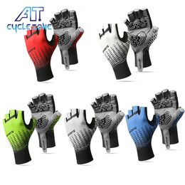 Anti-Sweat Cycling Gym Fingerless Gloves Breathable Anti-Slip Outdoor Sports Riding Half Finger Bicycle Gloves for Men And Women 240521