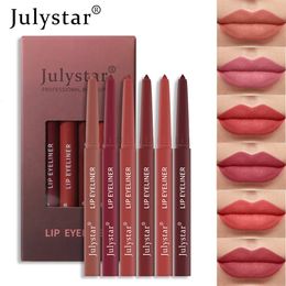 Waterproof Matte Lipliner Pencil Sexy Red Contour Tint Lipstick Lasting Non-stick Cup Moisturising Lips Makeup Cosmetic 6Colors 240521