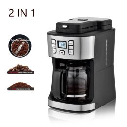 Commercial Bean To Cup Drip Coffee Maker Programmable Espresso Smart Coffee Maker Machine with Built-In Beans Grinder