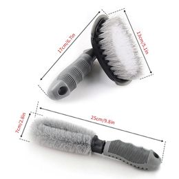Car Detailing Tyre Wash Brush Wet and Dry for Auto Wheel Tire Rim Mud Brush Wash Tools Car Hub Tyre Cleaner Brushes Accessories