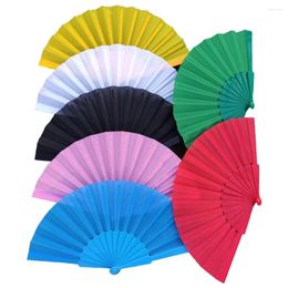 Decorative Figurines Chinese Style Silk Cloth Folding Fan Wedding Dance Performances Custom Plastic Fans Home Decoration Crafts