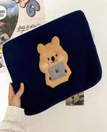 Korean Cartoon Green Tablet Case Laptop Storage Bag For Mac Ipad Pro 9 7 10 5 11 13 15Inch Cute Sleeve Inner Pouch 9102 2206174266705