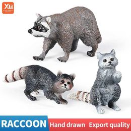 Novelty Games Simulation Wild Figurines Raccoon Model Action Figures Forest Animals Toy Home Miniature Decoration Kids Education Xmas Gift Y240521