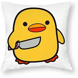 Pillow Cute Funny Duck With Knife Throw Case Square Cozy Cover Home Decor For Sofa Car 18 18inch