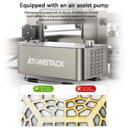 ATOMSTACK S20 Pro 130W Laser Engraving Cutting Machine Fixed-Focus Ultra-thin 20W Laser With Air Assist 400x400mm Engraving Area