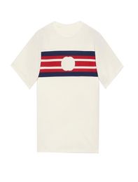 21SS Made In Italy Short sleeve Tee Men Women High Street Luxury Fashion Red and blue striped print TShirt Summer Breathable Tshi6998868