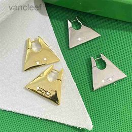 Trapezoidal Triangle Earrings Heavy Industry High-Grade Stud Texture Gold-Plated Niche Design PersonalityFashion Style Jewellery